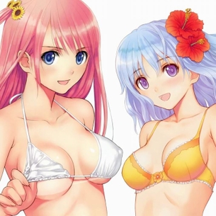 二次元のかわいい女の子の水着姿たまらんエロ画像