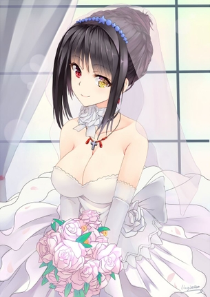 【二次・ZIP】ジューンブライドなのでウェディングドレス姿の美少女画像