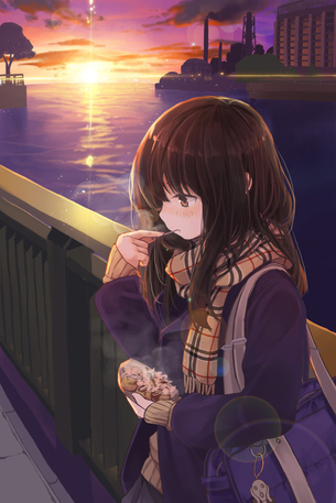 【二次】制服の上にマフラーを巻いた女の子の可愛い画像が見たい！ 4