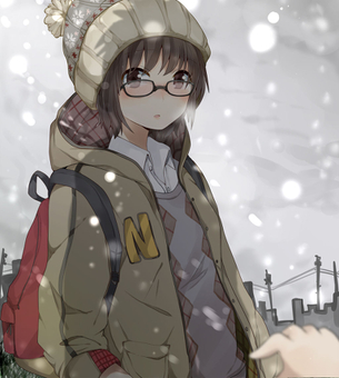【画像】二次メガネ娘画像のメガネの位置