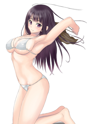 【夏】おっぱいよりも腋に目が行く水着女子の二次エロ画像