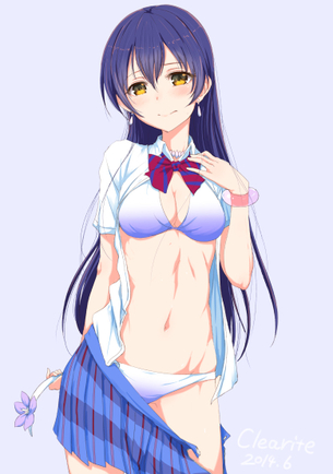 サラサラロングの青髪がキレイな、園田海未ちゃん（ラブライブ！）のHな画像を集めました。