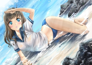 【二次・ZIP】身体のラインが堪らない水着美少女の2次画像