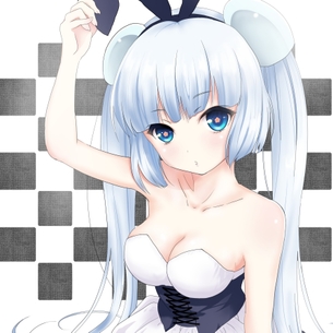 ミス・モノクロームちゃんの銀髪ツインテかわいいエロ画像 vol.2