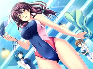 競泳水着の二次フェチ画像。