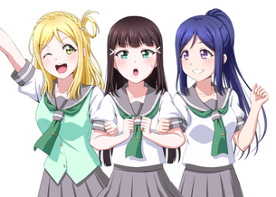 【ラブライブ!サンシャイン!!】Aqours（アクア） 3年生トリオ 5枚 小原鞠莉・松浦果南・黒澤ダイヤ 【画像・壁紙】 （24）