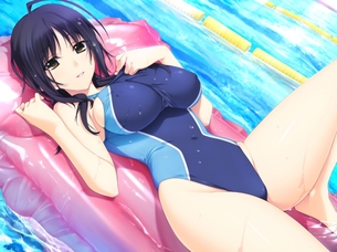 乳首ポッチを期待したくなる、ぴちぴち競泳水着のエロ画像