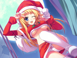 2次元 クリスマス・イブだしサンタコスの美少女エロ画像 100枚