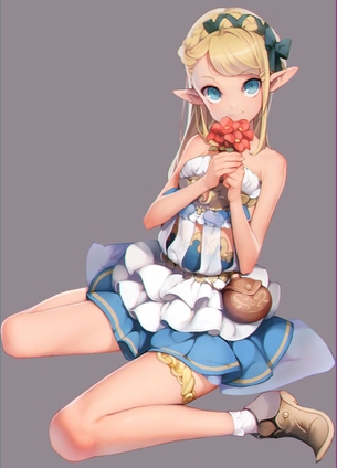 お耳をしゃぶってみたくなっちゃうトンガリお耳なエルフ少女の二次元エロ画像