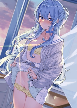 【２次】スカートをたくし上げてる女の子のエロ画像その２８