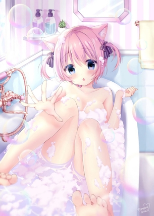 お風呂でリラックスしてる女の子を眺めて癒されたい人の為の二次元エロ画像