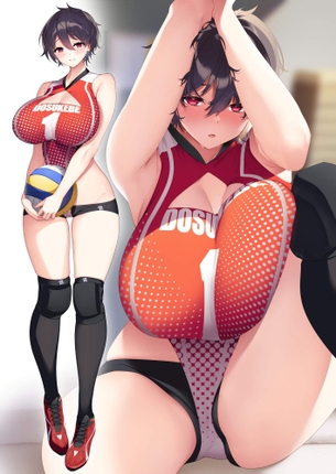 いつも汗だくぴっちぴちのユニフォームで頑張ってる?! バレーボール部女子♪