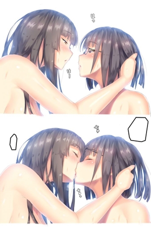 百合っぷるがえちえちなキスをしてるだけの二次元エロ画像です。