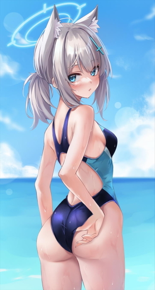 水に濡れてギュッと身体を締め付けてる競泳水着の少女＆お姉さんが（*´д`*）ﾊｧﾊｧ (55)