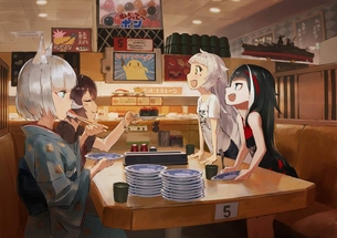 【季節のネタ】回転寿司と女の子の二次画像