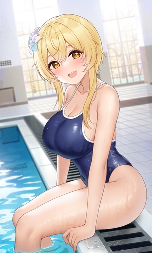 たわわに実り過ぎてちょっと水着に収まりきらない…？ｗ ぴっちぴちスクール水着女子♪
