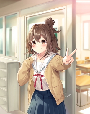 制服美少女が見納めなので二次元の美少女で満足しようね