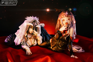 『オーバーロード』アルベドとシャルティアがエロ花嫁衣装で寝そべって誘ってるエロフィギュア