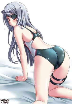 [インフィニット・ストラトス][エロ画像]水着着衣のラウラを抱いたよ～♪