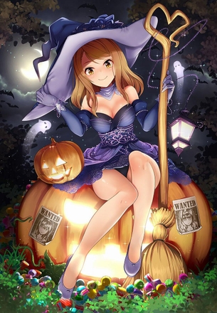 【二次】ハロウィンなので可愛い魔女さんの虹画像