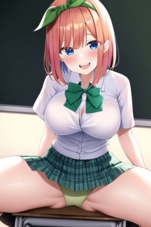 [五等分の花嫁][エロ画像]中野四葉がパンチラで煽ってきたよ～♪