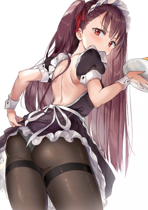 【二次】黒タイツ装備の美脚メイドさんが可愛い画像【黒スト】