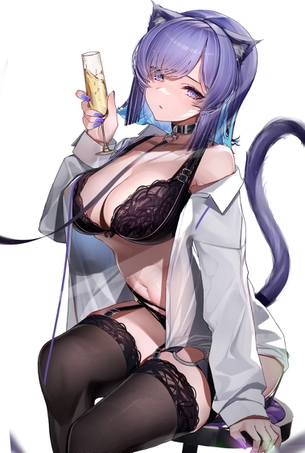 【２次】黒い下着の女の子のエロ画像その５４