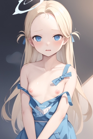 【ブルアカ】ちっぱい中◯生ソラちゃんのエロ画像！
