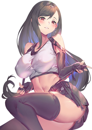 【FF7】ティファ・ロックハートちゃんの白タンクトップ着衣巨乳二次画像