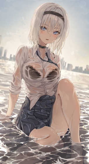 【二次】雨や水で衣服がスケスケピチピチなコスエロ画像