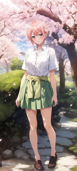 『stable-diffusion』「ご等分の花嫁」中野一花ちゃんのAIエロ画像を大量作成