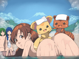 温泉の至高vs究極のエロ画像