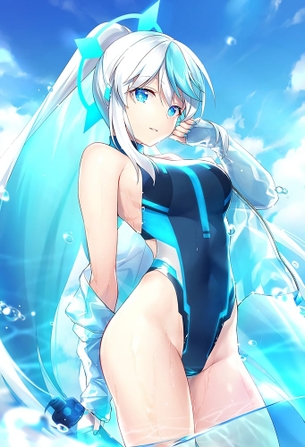 【二次元】競泳水着姿の美少女達のエロ画像 Part.17 50枚
