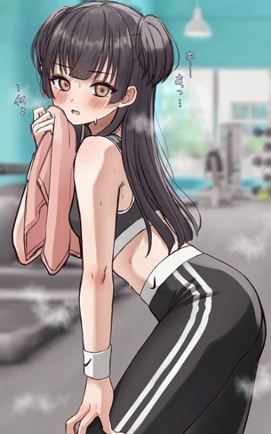 【レギンス】フィットネスクラブやスポーツジムで体を動かして汗だくになってる女の子の隣で一緒にトレーニングしたくなる二次画像【スポブラ】