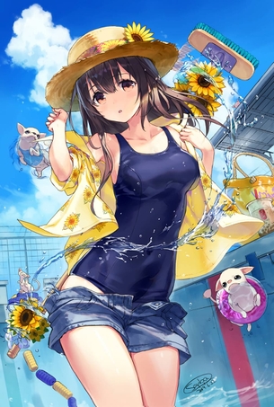 【二次元】スク水姿の美少女達のエロ画像 Part.14 50枚