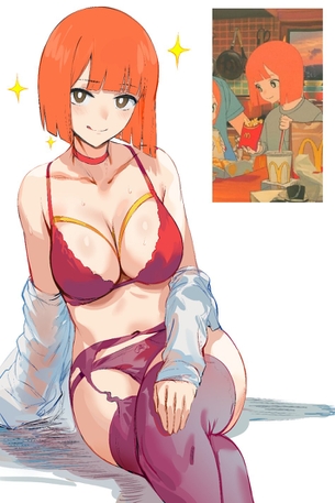 【悲報】バズったマクドナルドのアニメCM、ママがエッチすぎてエロ絵を描かれまくってしまう