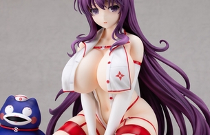 『閃乱カグラ』紫の乳暖簾で丸見えすぎるとんでもドスケベエロナース服のエロフィギュア！