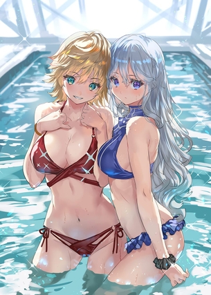 【二次元】複数の水着女子のエロ画像 Part.2 50枚
