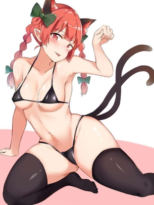 [東方][エロ画像]火焔猫燐がマイクロビキニ(MB)で誘ってきたよ～♪