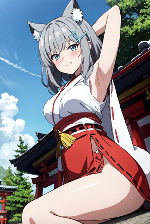 『ブルーアーカイブ』砂狼シロコ腋巫女コスの太ももエロかわ過ぎるイラスト画像ｗｗｗ
