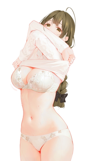 【２次】上着をたくし上げて、乳やブラが丸見えな女の子のエロ画像その６９