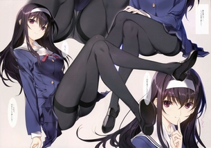 【二次】霞ヶ丘詩羽先輩の黒タイツ美脚画像【冴えない彼女の育てかた】