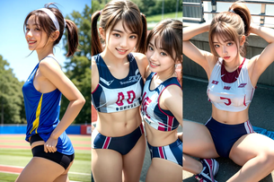 エチエチな恰好で走る美少女たちのAIエロ画像240枚まとめ！素っ裸で外を走ってる変態女子もいますｗｗ [AI Generated]