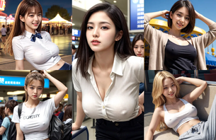 「あれ？もしかしてあの女性…ブラジャー着てない？！」服の上から乳首が丸わかりなAIエロ画像300枚まとめ！ [AI Generated]
