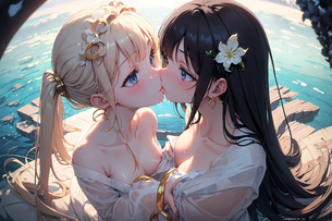 二次百合レズキス画像厳選50枚まとめ！_part2 [AI Generated]
