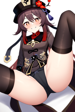 [原神][エロ画像]胡桃(ふーたお)の積極的なパンチラで抜いたよ～♪