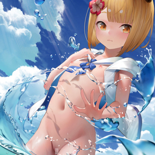 裸のめちゃエロい最高に綺麗な貧乳美少女の二次画像