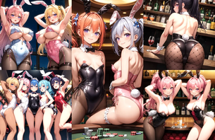 絶対見逃せない！？バニーガールのエッチなポーズに大興奮しちゃうイラストエロ画像320枚まとめ！ [AI Generated]