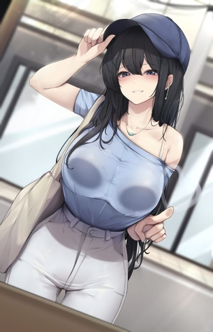 【二次元】押し付けられた変形おっぱいのエロ画像 Part.5 50枚