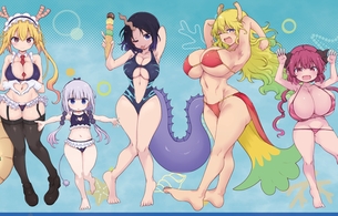 『小林さんちのメイドラゴン』女の子たちのとんでも巨大おっぱいのエロ水着姿のエログッズ